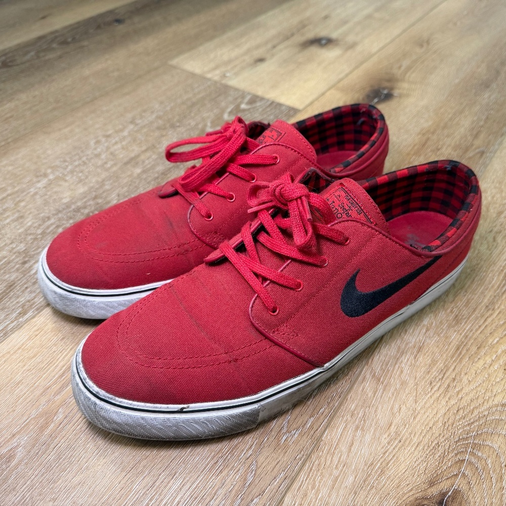 Nike SB Janoski Red Canvas Men’s 13 • Plaid Liner